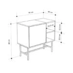 Μπουφές Mona Megapap χρώμα sandstone - black wood 81x40x80εκ.
