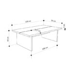 Τραπεζάκι σαλονιού Loana Megapap χρώμα καρυδί Ud 120x70x40εκ.