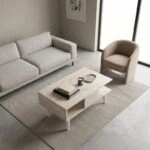 Τραπεζάκι σαλονιού Andros Megapap χρώμα travertine 90x54x39,6εκ.