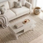 Τραπεζάκι σαλονιού Andros Megapap χρώμα travertine 90x54x39,6εκ.