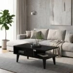 Τραπεζάκι σαλονιού Andros Megapap χρώμα sencron black 90x54x39,6εκ.