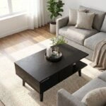 Τραπεζάκι σαλονιού Andros Megapap χρώμα sencron black 90x54x39,6εκ.
