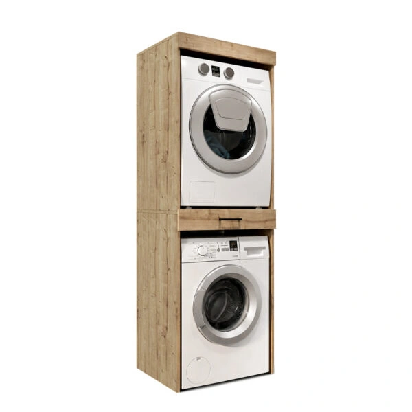 Έπιπλο πλυντηρίου - στεγνωτηρίου Fika Megapap χρώμα sapphire oak 67x61,8x198,5εκ.