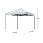 Κιόσκι - Gazebo Bari Megapap πτυσσόμενο μεταλλικός σκελετός - αδιάβροχο ύφασμα χρώμα λευκό 3x3x3,10m.