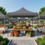 Κιόσκι - Gazebo Bari Megapap πτυσσόμενο μεταλλικός σκελετός - αδιάβροχο ύφασμα χρώμα γκρι 3x3x3,10m.