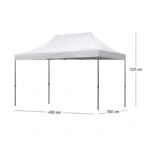 Κιόσκι - Gazebo Bari Megapap πτυσσόμενο μεταλλικός σκελετός - αδιάβροχο ύφασμα χρώμα λευκό 3x4,5x3,20m.