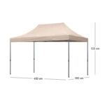 Κιόσκι - Gazebo Bari Megapap πτυσσόμενο μεταλλικός σκελετός - αδιάβροχο ύφασμα χρώμα της άμμου 3x4,5x3,20m.