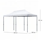 Κιόσκι - Gazebo Bari Megapap πτυσσόμενο μεταλλικός σκελετός - αδιάβροχο ύφασμα χρώμα λευκό 3x6x3,27m.