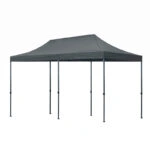 Κιόσκι - Gazebo Bari Megapap πτυσσόμενο μεταλλικός σκελετός - αδιάβροχο ύφασμα χρώμα γκρι 3x6x3,27m.