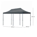 Κιόσκι - Gazebo Bari Megapap πτυσσόμενο μεταλλικός σκελετός - αδιάβροχο ύφασμα χρώμα γκρι 3x6x3,27m.