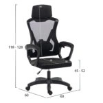 ΚΑΡΕΚΛΑ ΓΡΑΦΕΙΟΥ SALAS HM1223.01 ΠΟΛΥΠΡΟΠΥΛΕΝΙΟ & MESH--ΜΑΥΡΟ 60x60x118-128Υεκ