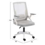 ΚΑΡΕΚΛΑ ΓΡΑΦΕΙΟΥ ZENITH HM1225.02 ΛΕΥΚΟ PP--ΑΝΟΙΧΤΟ ΓΚΡΙ MESH 60x60x92-100Υεκ