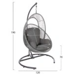 ΚΡΕΜΑΣΤΗ ΦΩΛΙΑ RULER HM6083.02 ΚΑΠΟΥΤΣΙΝΟ ΜΕΤΑΛ.- P.E.RATTAN-ΜΑΞΙΛΑΡΙ 120x110x190Υ
