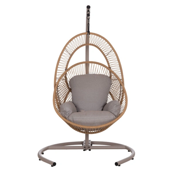 ΚΡΕΜΑΣΤΗ ΦΩΛΙΑ RULER HM6083.02 ΚΑΠΟΥΤΣΙΝΟ ΜΕΤΑΛ.- P.E.RATTAN-ΜΑΞΙΛΑΡΙ 120x110x190Υ