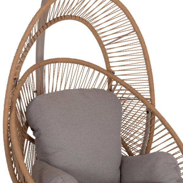 ΚΡΕΜΑΣΤΗ ΦΩΛΙΑ RULER HM6083.02 ΚΑΠΟΥΤΣΙΝΟ ΜΕΤΑΛ.- P.E.RATTAN-ΜΑΞΙΛΑΡΙ 120x110x190Υ
