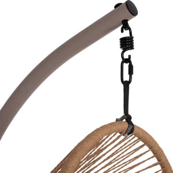 ΚΡΕΜΑΣΤΗ ΦΩΛΙΑ RULER HM6083.02 ΚΑΠΟΥΤΣΙΝΟ ΜΕΤΑΛ.- P.E.RATTAN-ΜΑΞΙΛΑΡΙ 120x110x190Υ