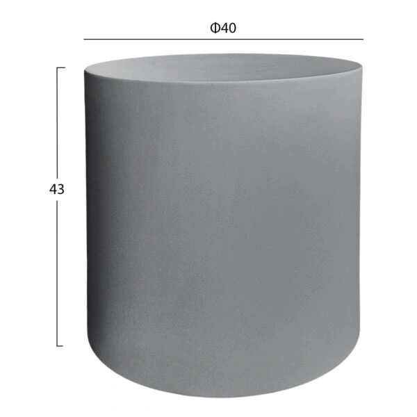 ΤΡΑΠΕΖΙ ΜΕΣΗΣ ΣΤΡΟΓΓΥΛΟ KYOKO HM6592.01 ΓΚΡΙ FIBER CEMENT Φ40x43Υεκ.