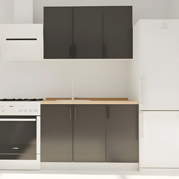 Κουζίνα Modest Σετ 4 Κουτιών Ανθρακί Άνω Κουτιά 120cm Κάτω 120cm