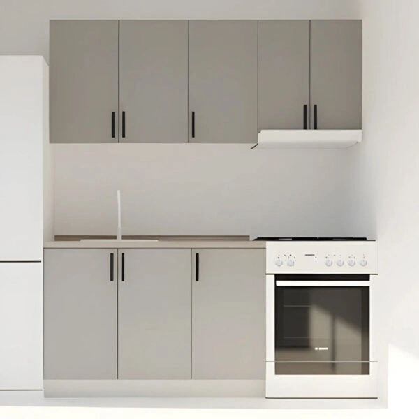 Κουζίνα Modest Σετ 5 Κουτιών Γκρι Άνω Κουτιά 170cm Κάτω 110cm