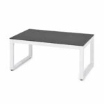 Artekko Rattan Διθέσιος Καναπές (115x60x80)cm 2x Πολυθρόνες (60x60x75)cm και Τραπέζι με Μαύρο Τζάμι (85x46x40)cm Γκρι Ανοιχτό Μεταλλικό Σκελετό με Ξύλο Πλαστικ Ρατάν και Μπεζ Μαξιλάρια Σετ/4