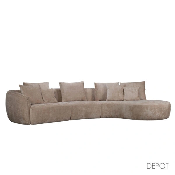 CURVO ΚΑΝΑΠΕΣ ΓΩΝΙΑ ΔΕΞΙΑ BEIGE CREMONA 14 412x162x92cm