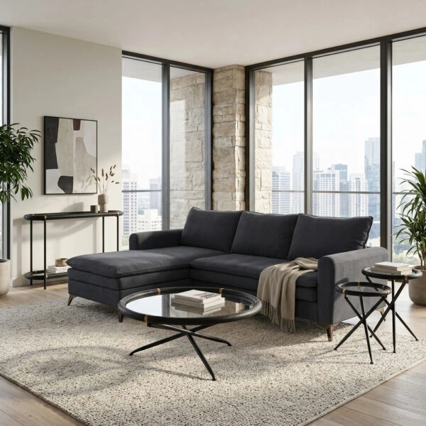 SCANDALO ΚΑΝΑΠΕΣ ΓΩΝΙΑ ΑΝΑΣΤΡΕΨΙΜΗ ΑΝΘΡΑΚΙ ASTI 15 265x188x99cm