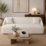 Artekko Novar Μπεζ Υφασμάτινος Τριθέσιος Καναπές (225x98x77)cm