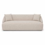Artekko Novar Μπεζ Υφασμάτινος Τριθέσιος Καναπές (225x98x77)cm