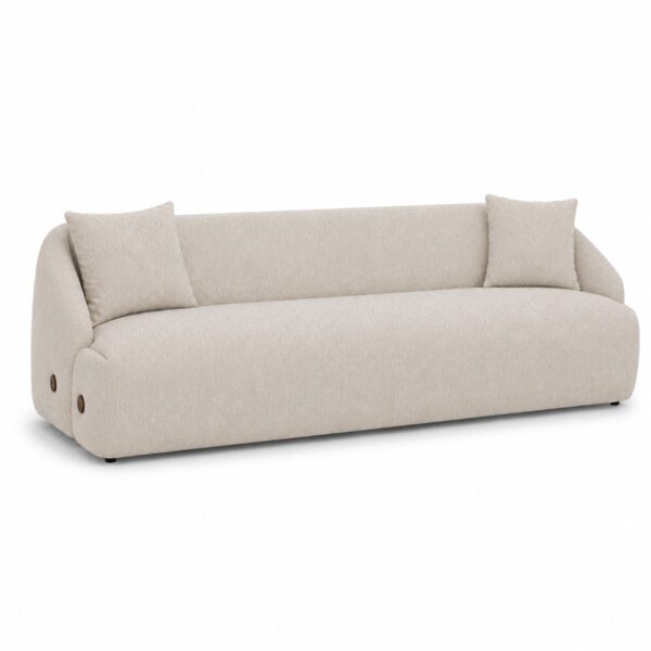 Artekko Novar Μπεζ Υφασμάτινος Τριθέσιος Καναπές (225x98x77)cm