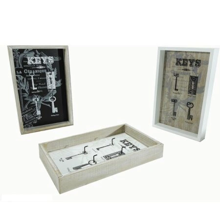 Κλειδοθήκη ξύλο/γκρι 16x25x3.5cm 4Θέσεις Σε 3 Σχέδια