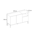 Μπουφές Cailin Megapap χρώμα sepet oak - black wood 140x41,8x80εκ.