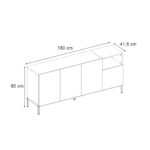 Μπουφές Cailin Megapap χρώμα sepet oak - black wood 180x41,8x80εκ.