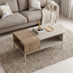 Τραπεζάκι σαλονιού Cailin Megapap χρώμα sandstone - sepet oak 90x56x40,6εκ.