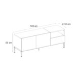 Έπιπλο τηλεόρασης Cailin Megapap χρώμα sepet oak - black wood 140x41,8x55εκ.