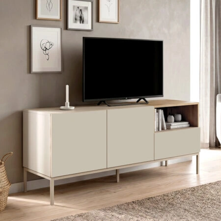 Έπιπλο τηλεόρασης Cailin Megapap χρώμα sandstone - sepet oak 140x41