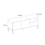 Έπιπλο τηλεόρασης Cailin Megapap χρώμα sandstone - sepet oak 140x41,8x55εκ.