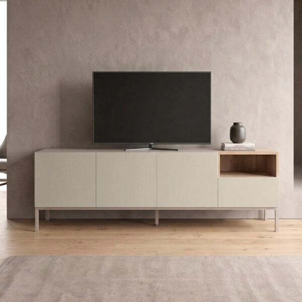 Έπιπλο τηλεόρασης Cailin Megapap χρώμα sandstone - sepet oak 180x41,8x55εκ.