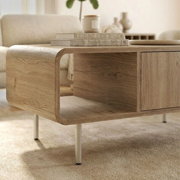 Τραπεζάκι σαλονιού Colia Megapap χρώμα sepet oak 90x60x40,4εκ.