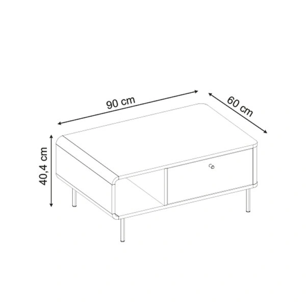 Τραπεζάκι σαλονιού Colia Megapap χρώμα sepet oak 90x60x40,4εκ.
