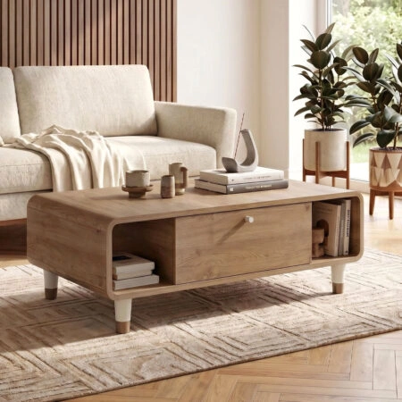 Τραπεζάκι σαλονιού Doro Megapap χρώμα sepet oak 100x60x34