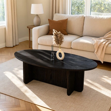Τραπεζάκι σαλονιού Ravey Megapap χρώμα sencron black 120x60x39