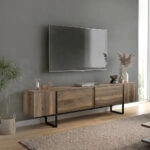 Έπιπλο τηλεόρασης Orontes Megapap χρώμα καρυδί 180x29,6x50εκ.