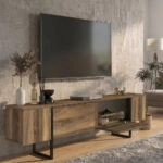 Έπιπλο τηλεόρασης Orontes Megapap χρώμα καρυδί 180x29,6x50εκ.