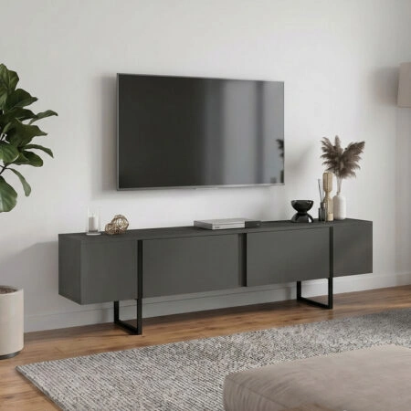 Έπιπλο τηλεόρασης Orontes Megapap χρώμα ανθρακί 180x29