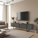 Έπιπλο τηλεόρασης Orontes Megapap χρώμα ανθρακί 180x29,6x50εκ.