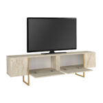 Έπιπλο τηλεόρασης Orontes Megapap χρώμα travertine - χρυσό 180x29,6x50εκ.