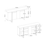 Μπουφές Orontes Megapap χρώμα καρυδί 160x35,2x80εκ.