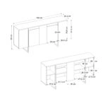 Μπουφές Orontes Megapap χρώμα λευκό - χρυσό 160x35,2x80εκ.