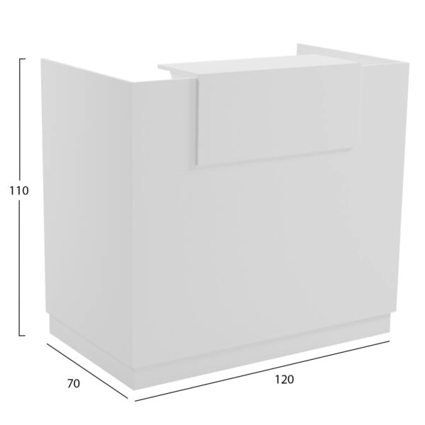 ΓΡΑΦΕΙΟ ΥΠΟΔΟΧΗΣ BARRY HM2152.02 ΜΕΛΑΜΙΝΗ ΣΕ ΛΕΥΚΟ 120x70x110Υεκ.