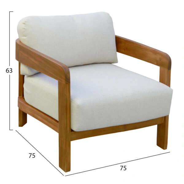 ΠΟΛΥΘΡΟΝΑ LOUNGE ΕΞ.ΧΩΡΟΥ SOLARA HM6513 ΞΥΛΟ ΑΚΑΚΙΑΣ ΦΥΣΙΚΟ-ΜΑΞΙΛΑΡΙΑ ΕΚΡΟΥ 75x75x63Υεκ